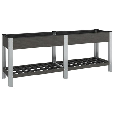 Garden Raised Bed with Shelf Grey 200x50x75 cm WPC