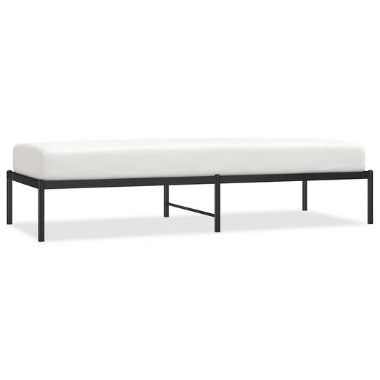 Metal Bed Frame without Mattress Black 75x190cm