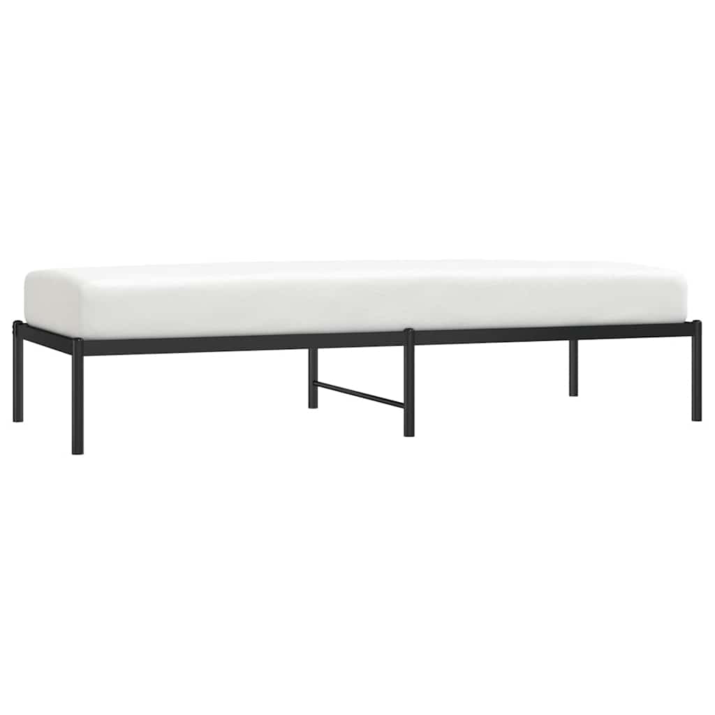 Metal Bed Frame without Mattress Black 75x190cm