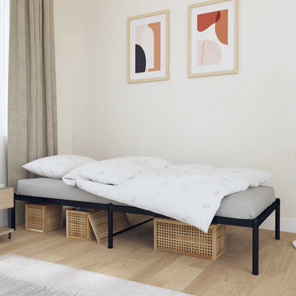 Metal Bed Frame without Mattress Black 90x190cm