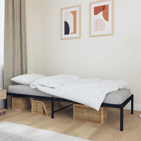 Metal Bed Frame without Mattress Black 90x190cm