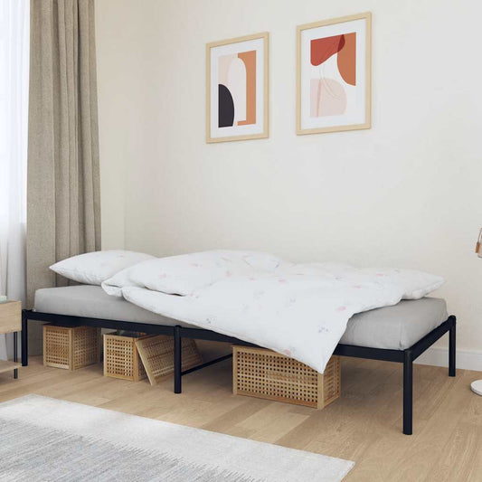 Metal Bed Frame without Mattress Black 90x200cm