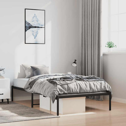 Metal Bed Frame without Mattress Black 100x200cm