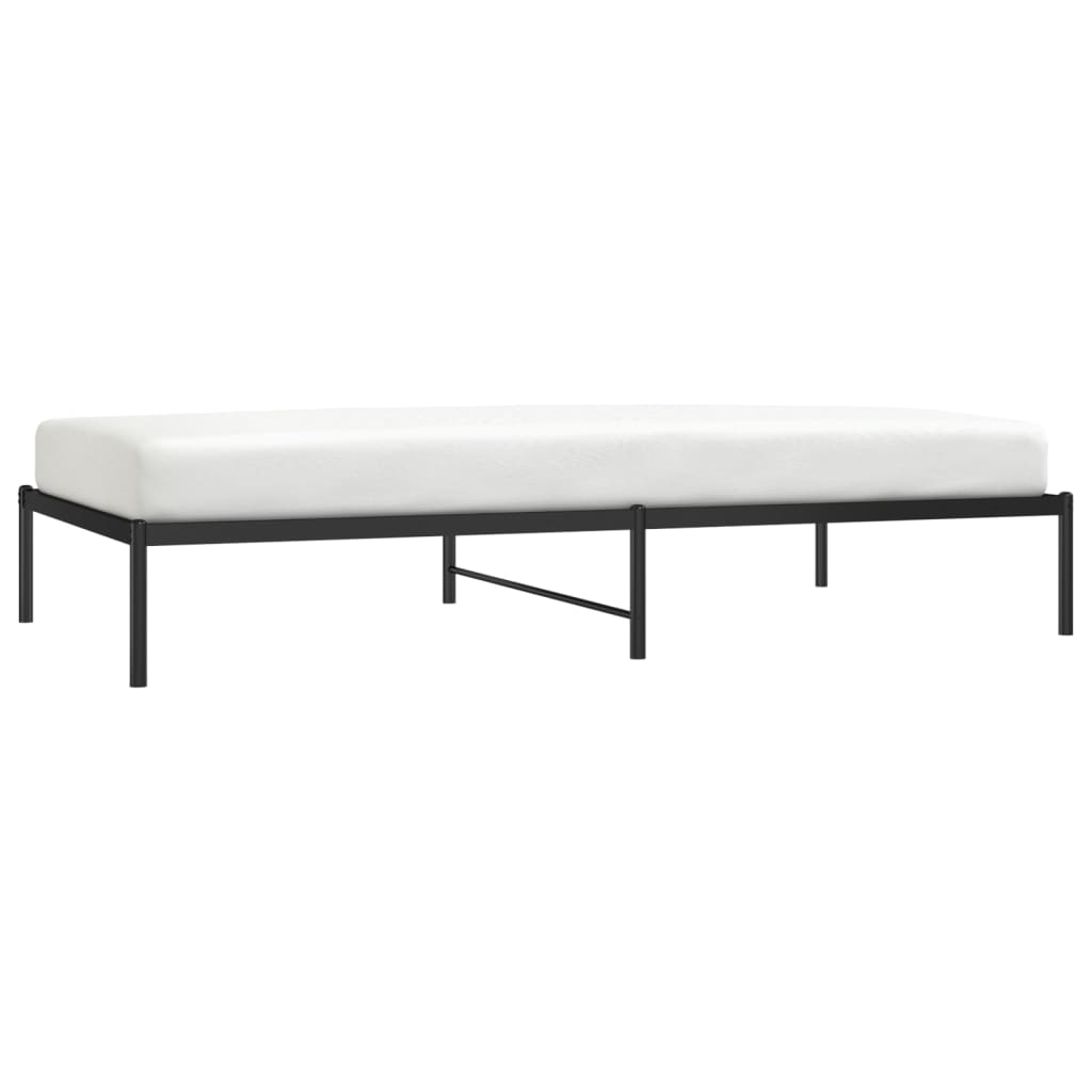 Metal Bed Frame without Mattress Black 107x203cm