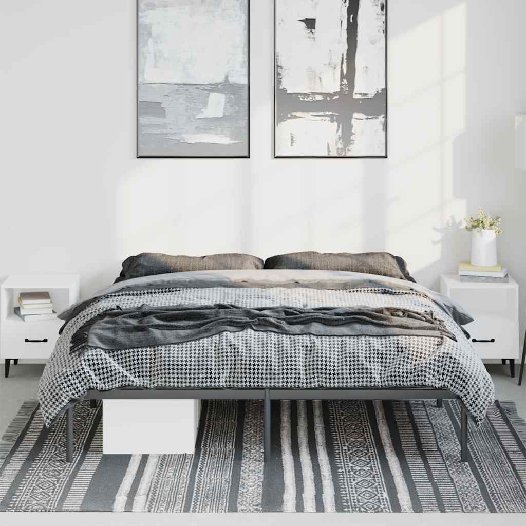 Metal Bed Frame without Mattress Black 183x213cm