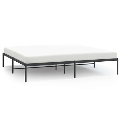 Metal Bed Frame without Mattress Black 200x200cm