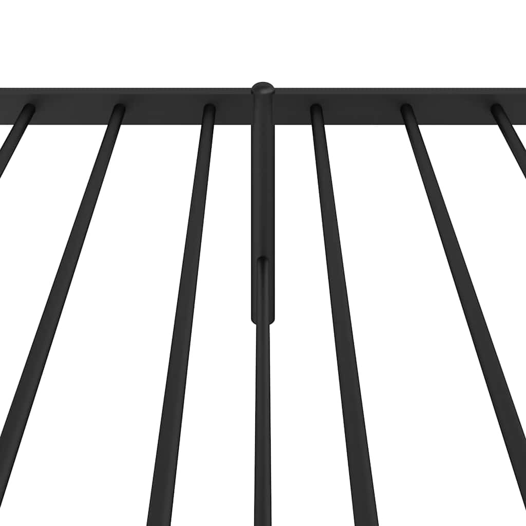 Metal Bed Frame without Mattress with Headboard Black 75x190cm