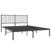 Metal Bed Frame without Mattress with Headboard Black 150x200cm