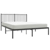 Metal Bed Frame without Mattress with Headboard Black 150x200cm