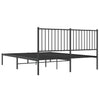 Metal Bed Frame without Mattress with Headboard Black 150x200cm