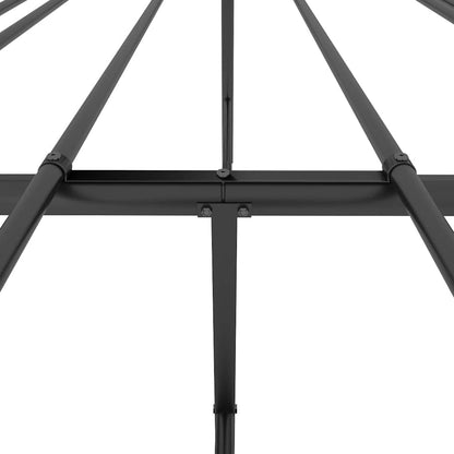 Metal Bed Frame without Mattress with Headboard Black 193x203cm