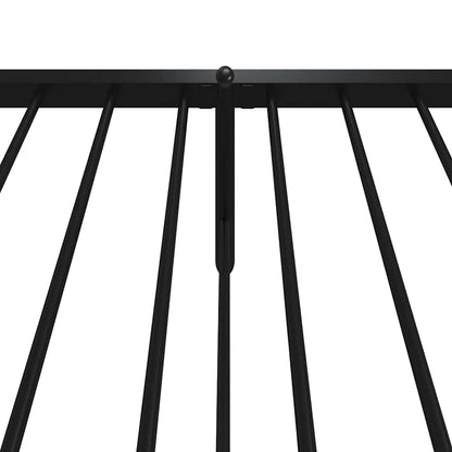 Metal Bed Frame without Mattress with Footboard Black 100x190cm