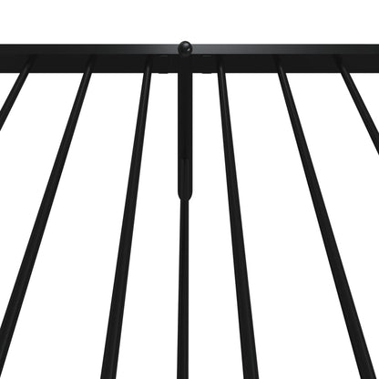 Metal Bed Frame without Mattress with Footboard Black 107x203cm