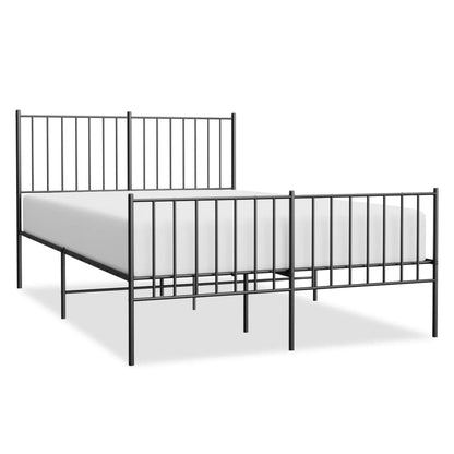 Metal Bed Frame without Mattress with Footboard Black 120x190cm
