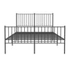 Metal Bed Frame without Mattress with Footboard Black 135x190cm