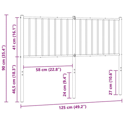 Metal Replace Headboard Black 120 cm
