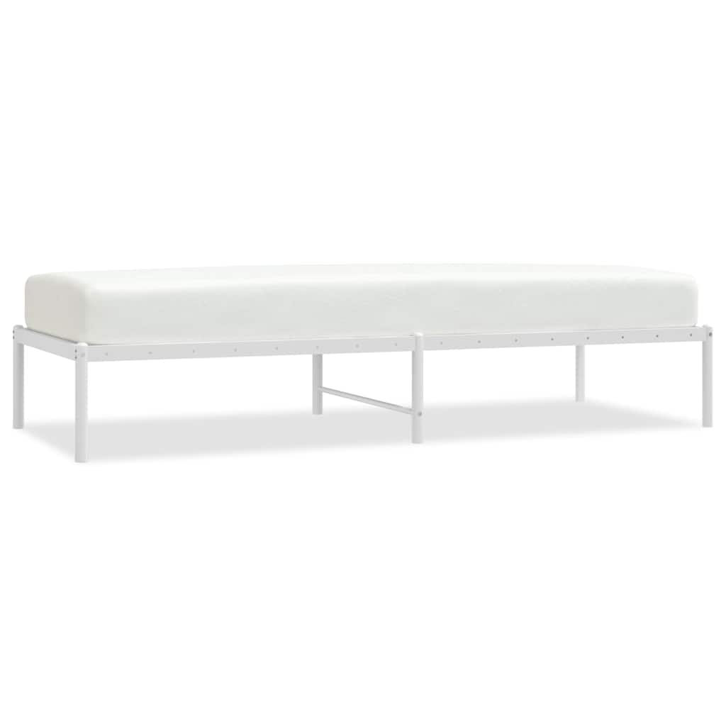 Metal Bed Frame without Mattress White 75x190cm