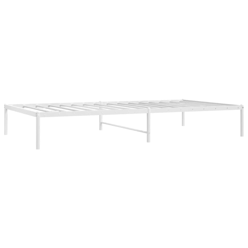 Metal Bed Frame without Mattress White 75x190cm