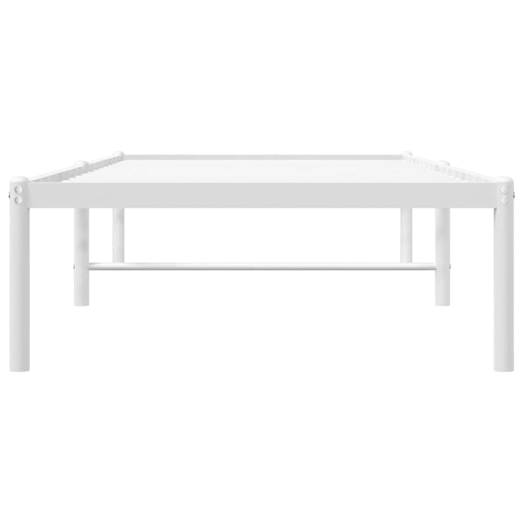 Metal Bed Frame without Mattress White 75x190cm