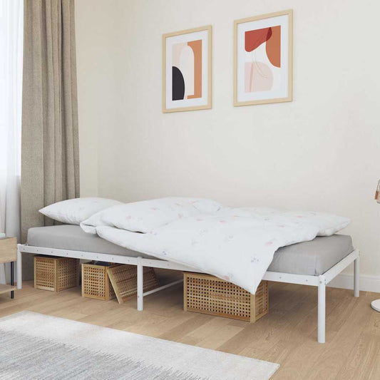 Metal Bed Frame without Mattress White 90x200cm