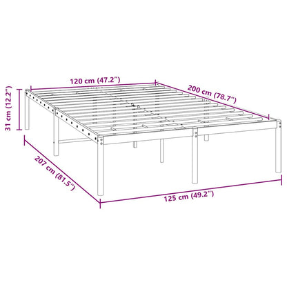 Metal Bed Frame without Mattress White 120x200cm