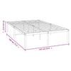 Metal Bed Frame without Mattress White 135x190cm