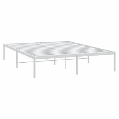 Metal Bed Frame without Mattress White 160x200cm