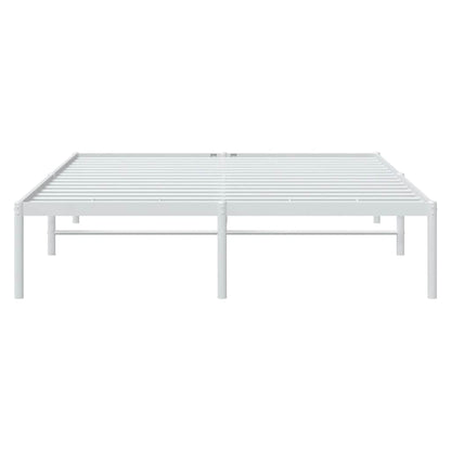 Metal Bed Frame without Mattress White 160x200cm