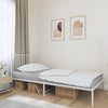 Metal Bed Frame without Mattress with Headboard White 100x190cm