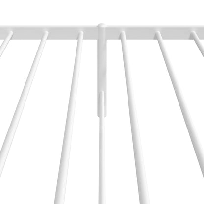 Metal Bed Frame without Mattress with Headboard White 100x200cm