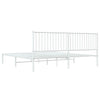 Metal Bed Frame without Mattress with Headboard White 193x203cm