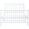 Metal Bed Frame without Mattress with Footboard White 100x190cm