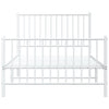 Metal Bed Frame without Mattress with Footboard White 100x190cm