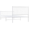 Metal Bed Frame without Mattress with Footboard White 100x190cm