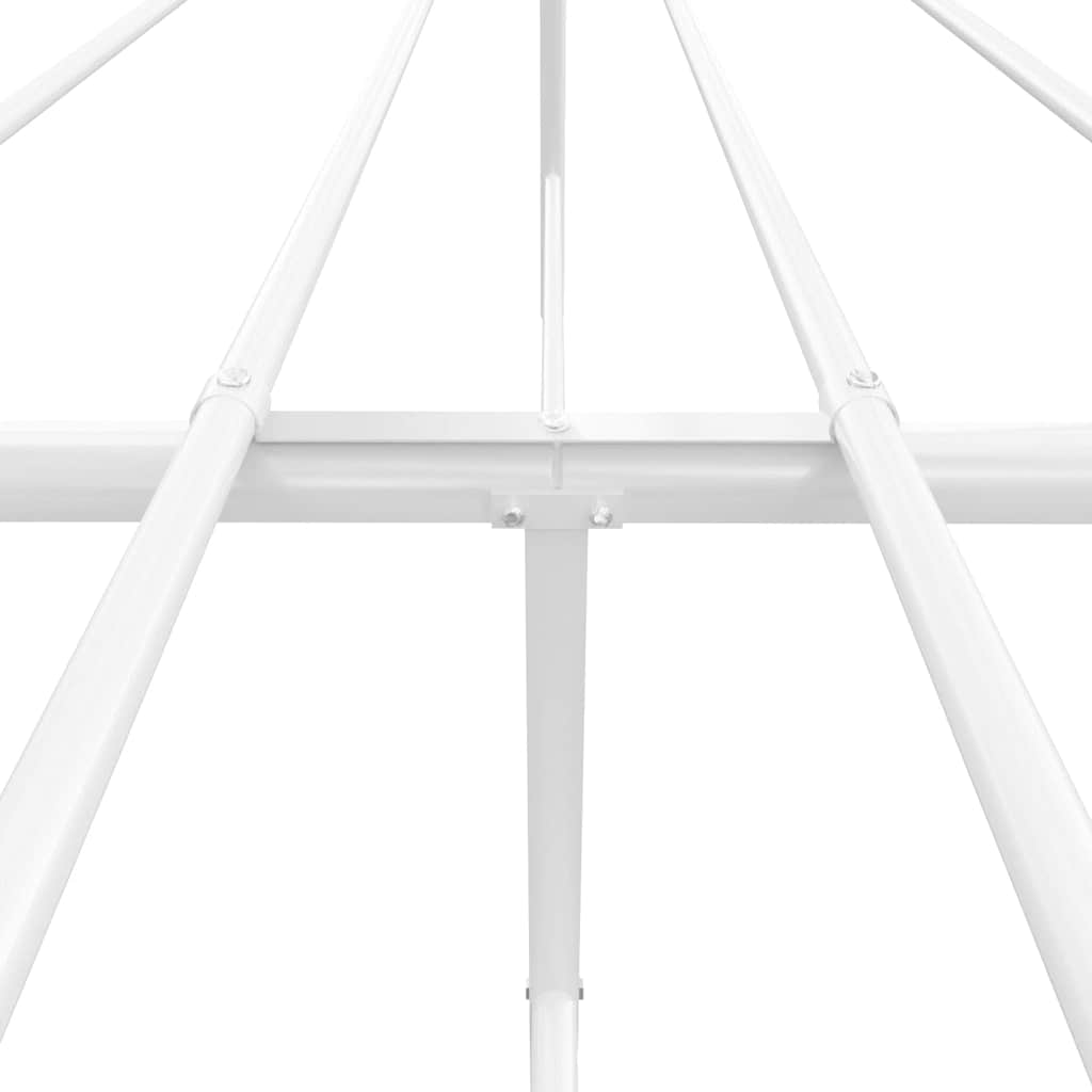 Metal Bed Frame without Mattress with Footboard White 135x190cm