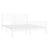 Metal Bed Frame without Mattress with Footboard White 150x200cm