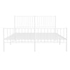 Metal Bed Frame without Mattress with Footboard White 150x200cm