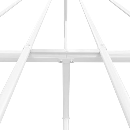 Metal Bed Frame without Mattress with Footboard White 150x200cm