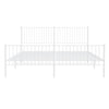 Metal Bed Frame without Mattress with Footboard White 193x203cm