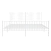 Metal Bed Frame without Mattress with Footboard White 193x203cm
