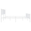 Metal Bed Frame without Mattress with Footboard White 193x203cm