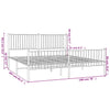 Metal Bed Frame without Mattress with Footboard White 193x203cm