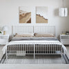 Metal Bed Frame without Mattress with Footboard White 193x203cm