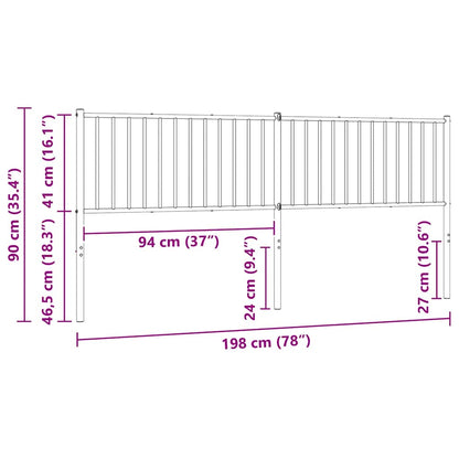 Metal Replace Headboard White 193 cm