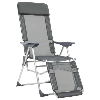 Camping Chair | Set of 2 | Grey | Textilene, Aluminium | Medium