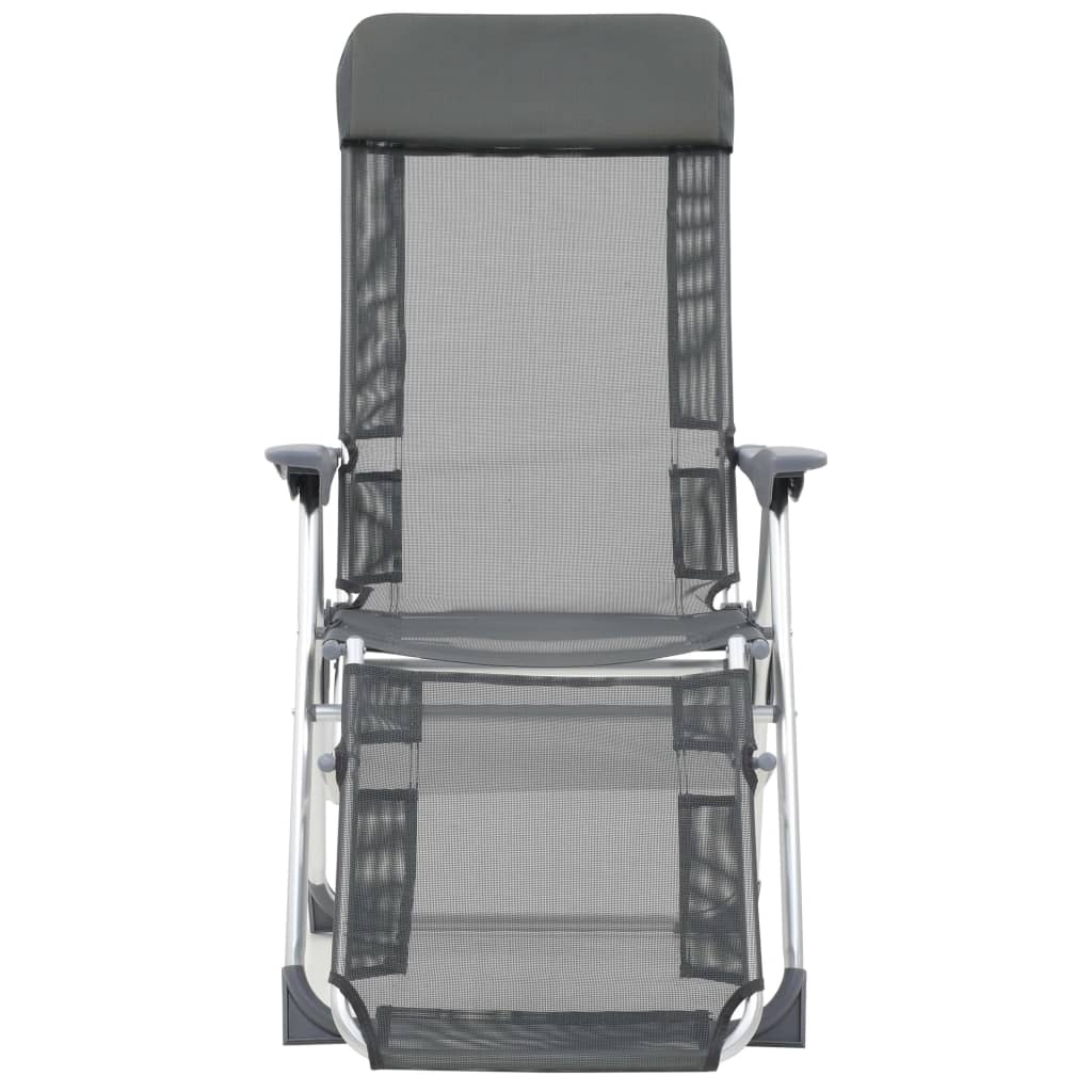 Camping Chair | Set of 2 | Grey | Textilene, Aluminium | Medium