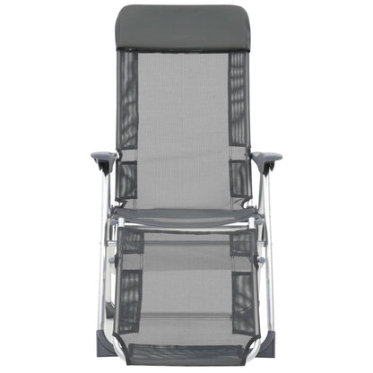 Camping Chair | Set of 2 | Grey | Textilene, Aluminium | Medium