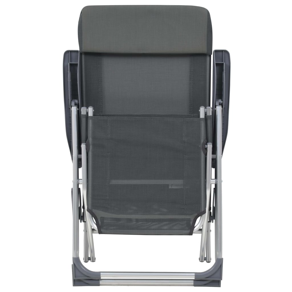 Camping Chair | Set of 2 | Grey | Textilene, Aluminium | Medium