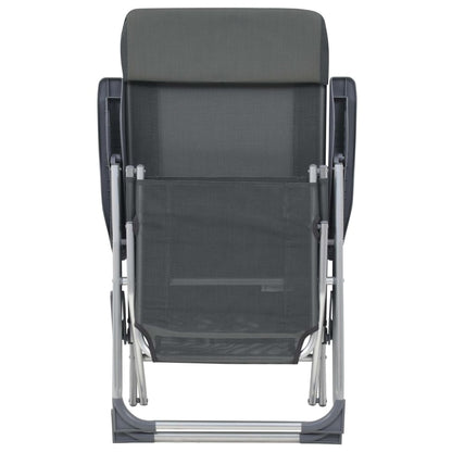 Camping Chair | Set of 2 | Grey | Textilene, Aluminium | Medium