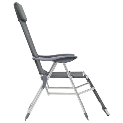 Camping Chair | Set of 2 | Grey | Textilene, Aluminium | Medium